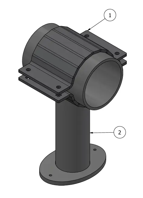 Eclairage - Adaptateur acier pour gamme Sirius 