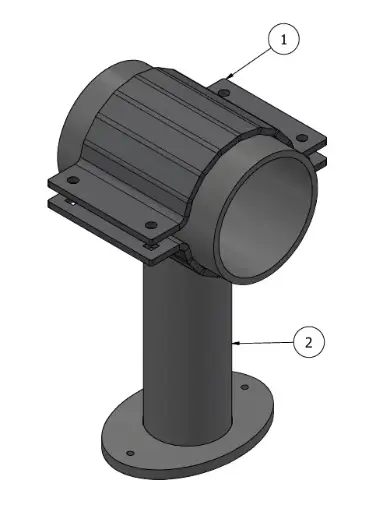 [SLR-A0001] Eclairage - Adaptateur acier pour gamme Sirius 