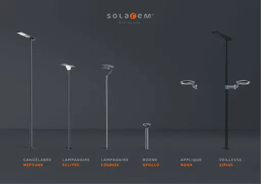 [Ensemble-SLR-Eclairage] Ensemble Candélabre Solaire